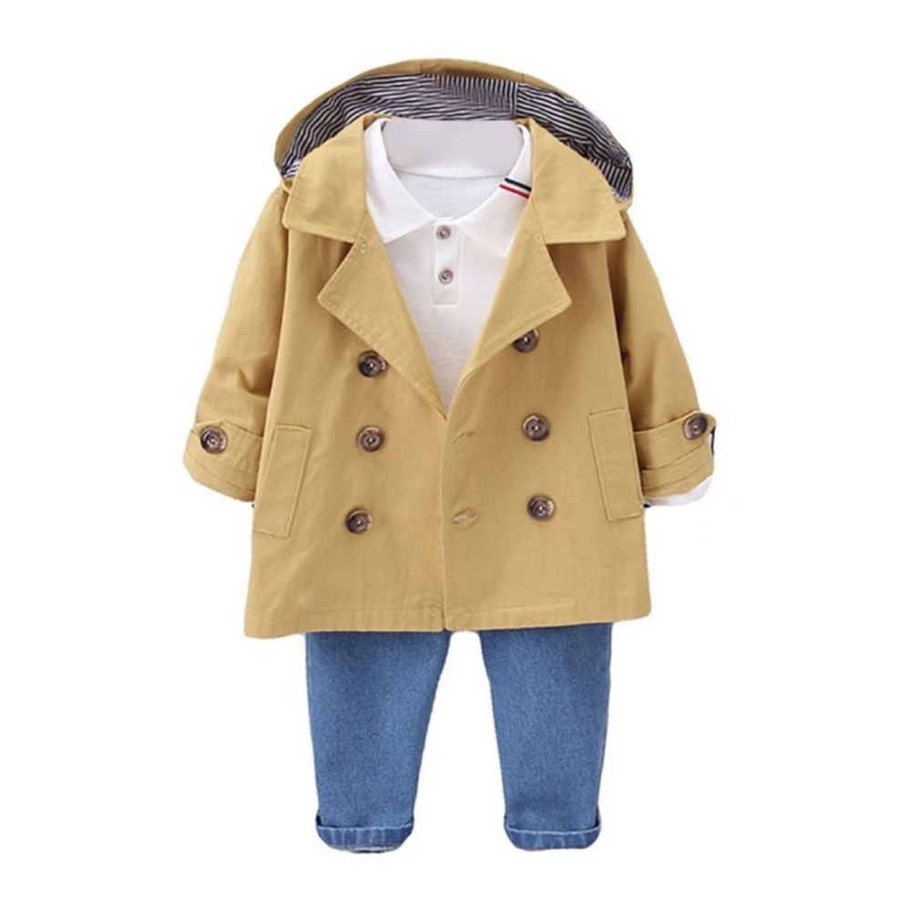 3pc Yellow Jacket Polo Jeans Set